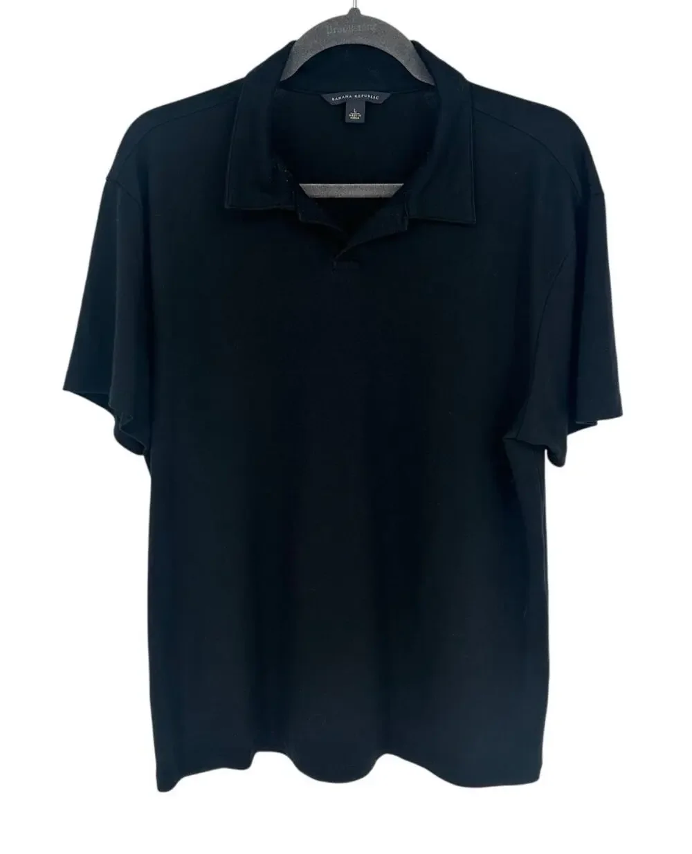 Banana Republic Polo Shirt Men L Black Short Sleeve Performance Knit Casual Golf